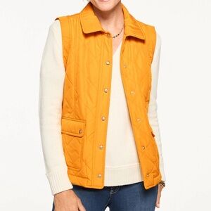 Talbots Quilted Yellow Vest P